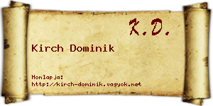 Kirch Dominik névjegykártya